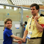 Randi receiving congratulations from Tim Shriver, Chairman, Board of Directors and Chief Executive Officer of Special Olympics.